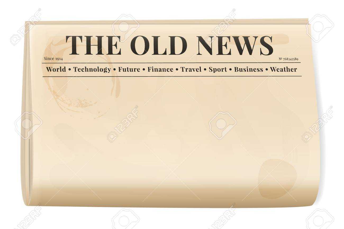 Vintage Newspaper Template. Folded Cover Page Of A News Magazine Throughout Old Blank Newspaper Template