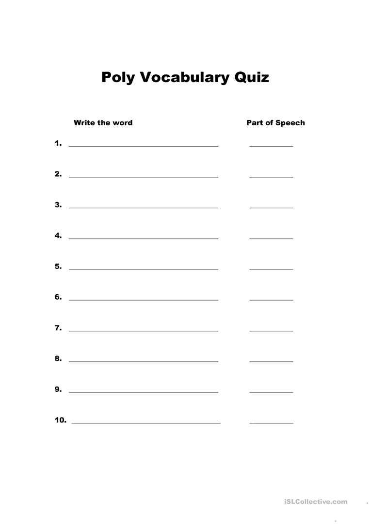 Vocabulary Quiz Template – English Esl Worksheets For With Vocabulary Words Worksheet Template