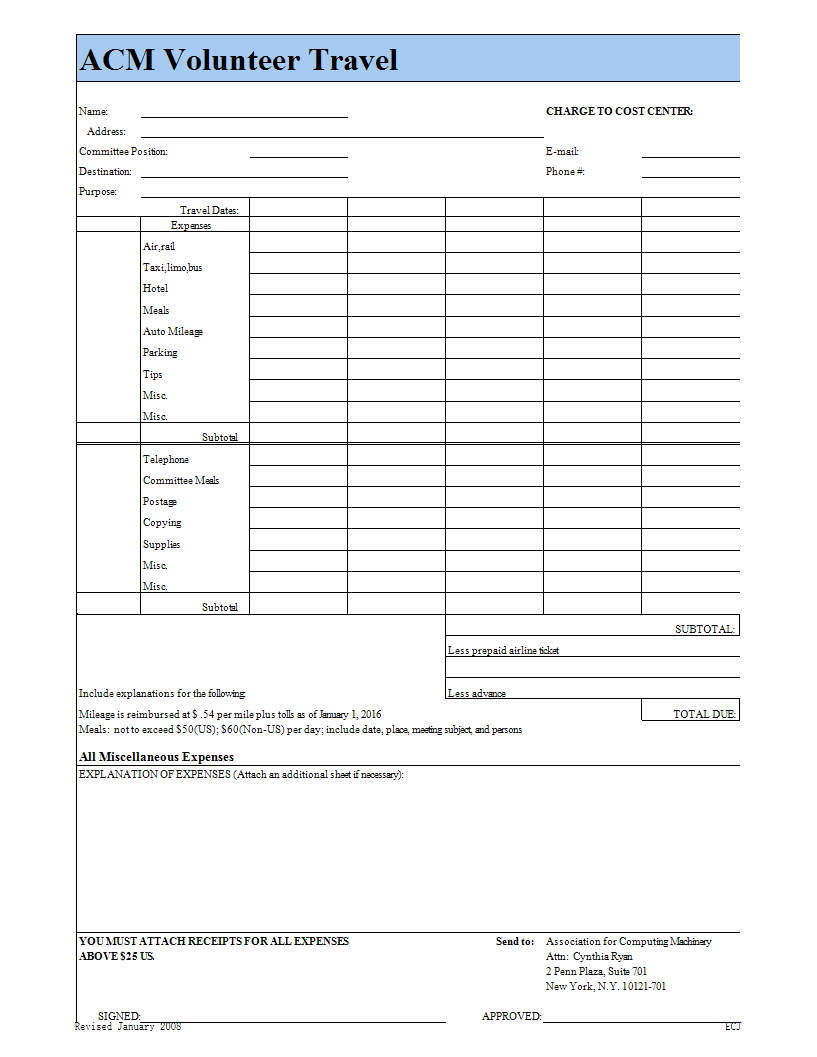 Volunteer Travel And Expense Report Template | Templates At Intended For Volunteer Report Template