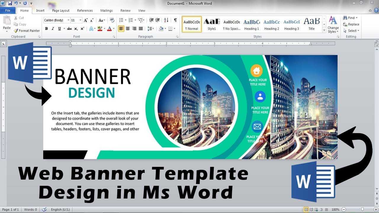 Web Ad Banner Template Design In Ms Word || How To Make Ad Banner Design In  Ms Word Pertaining To Microsoft Word Banner Template
