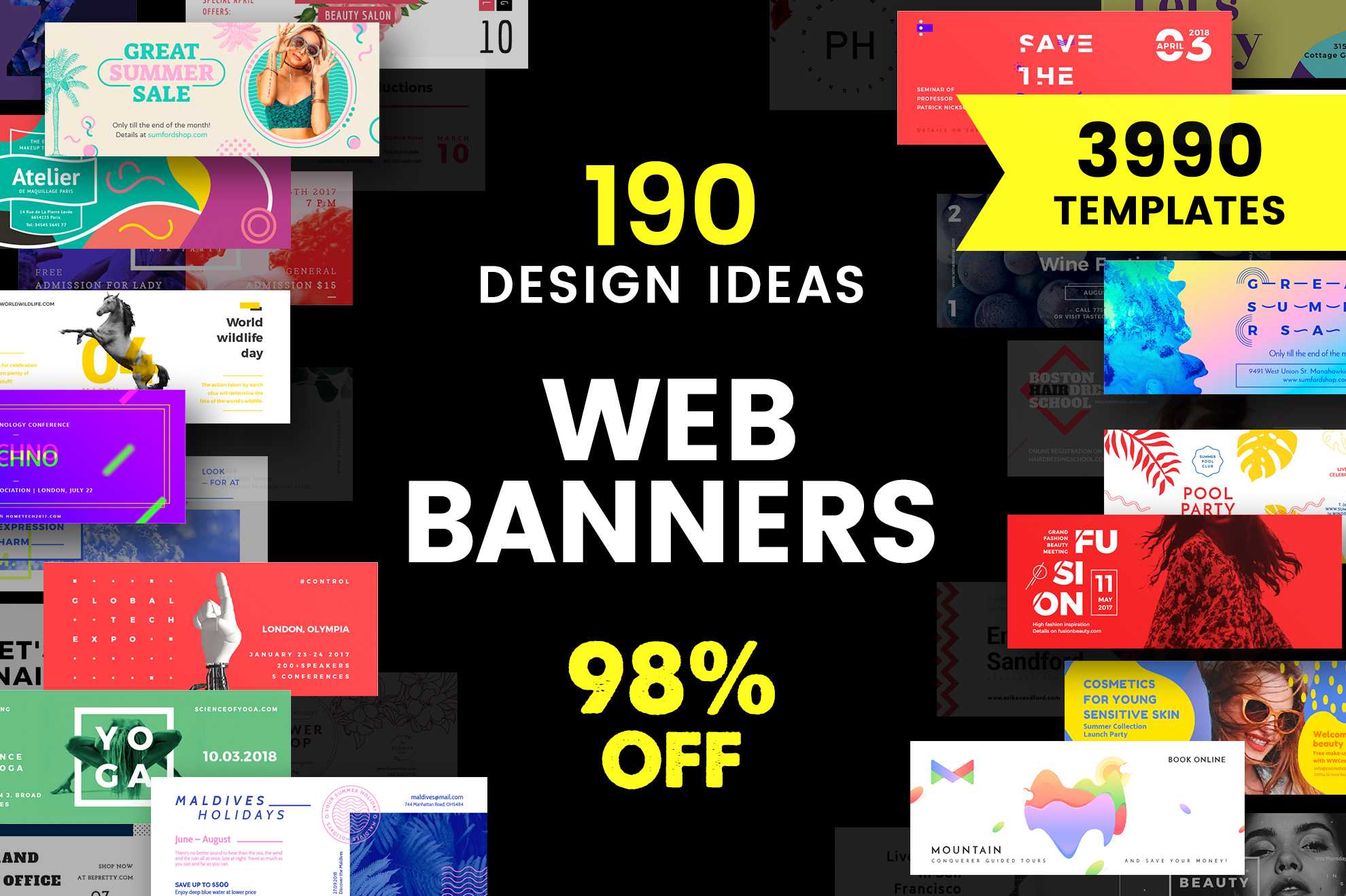 Web Banner Design Templates Bundle Sale In Website Banner Design Templates
