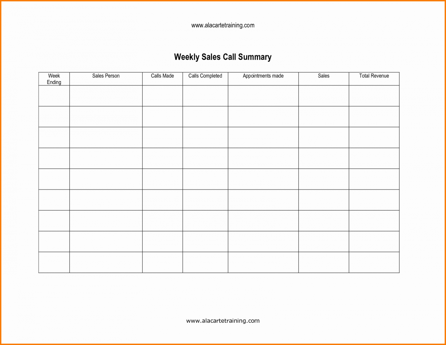 Weekly Call Report Template Within Sales Call Report Template
