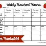 Weekly Preschool Planner {Free Printable} within Blank Preschool Lesson Plan Template