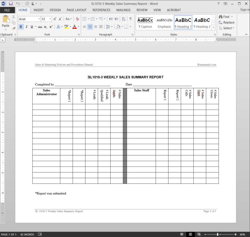 Weekly Sales Summary Report Template | Sl1010 3 With Regard To Sales Team Report Template