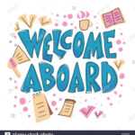 Welcome Aboard Banner Template. Hand Drawn Lettering With For Welcome Banner Template