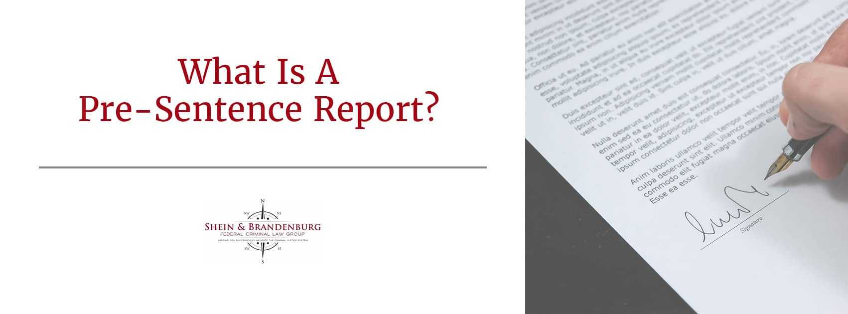 What Is A Pre Sentence Report? | Federal Criminal Law Center For Presentence Investigation Report Template