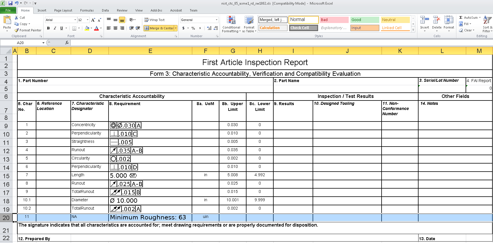 What's New In Inspection: Extract Key Characteristics From In Engineering Inspection Report Template