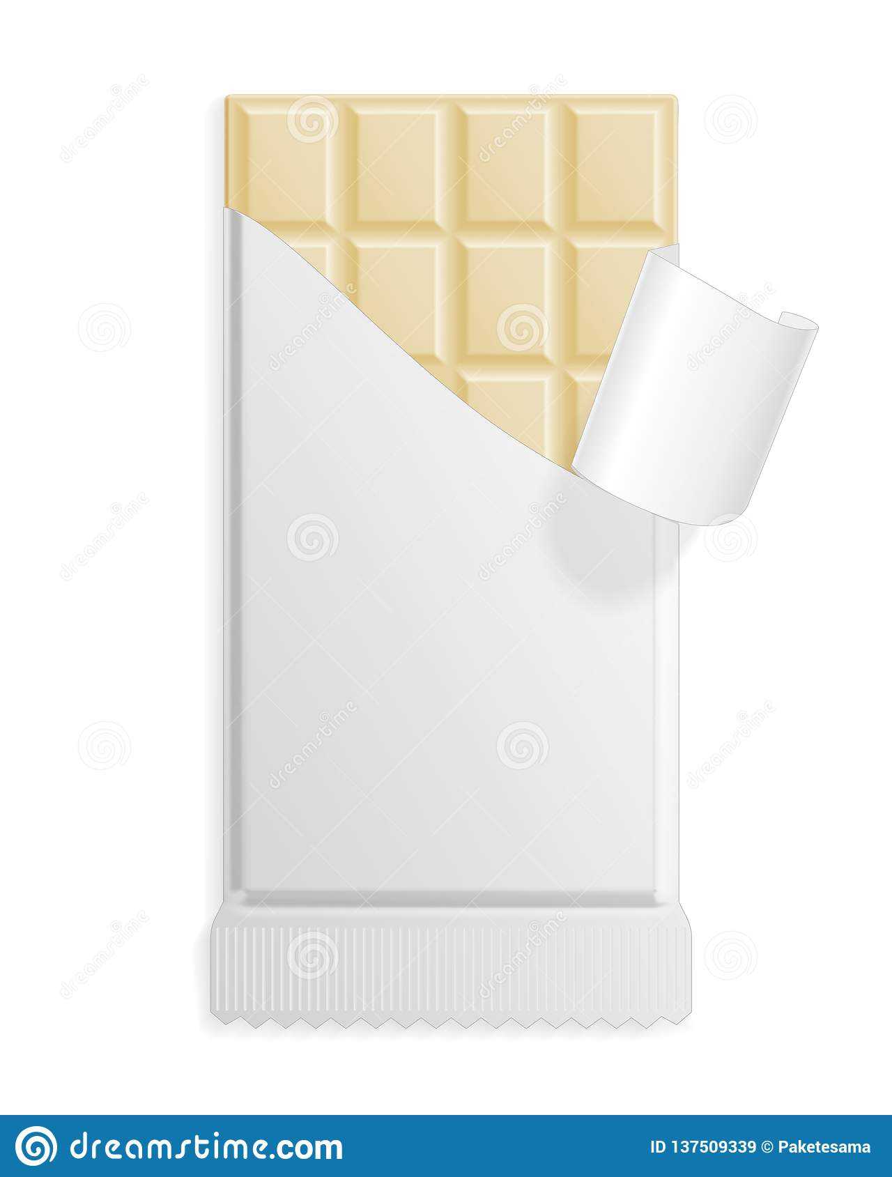 White Chocolate Bar In A Blank Wrapper Stock Vector Intended For Blank Candy Bar Wrapper Template