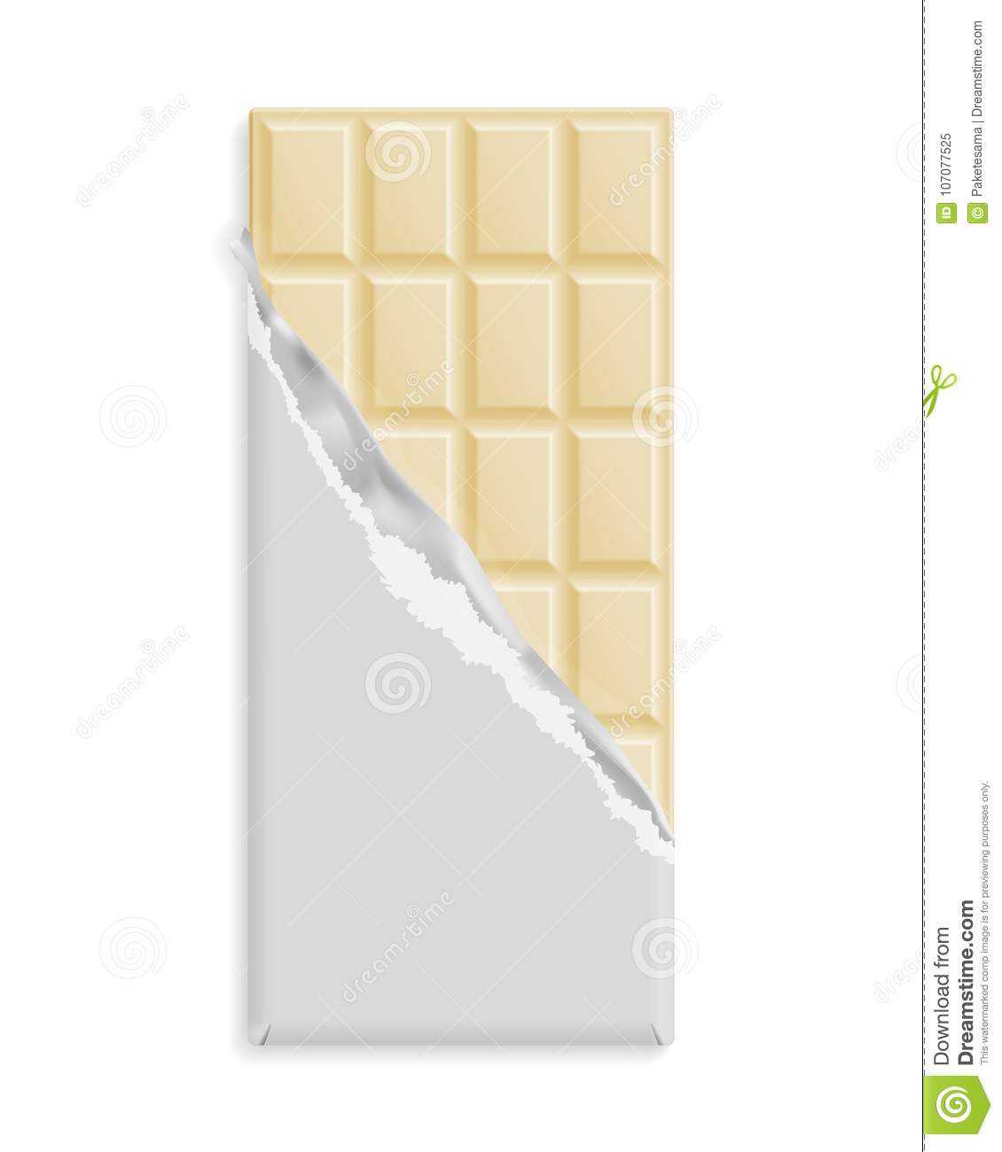 White Chocolate Bar In A Blank Wrapper Stock Vector With Free Blank Candy Bar Wrapper Template