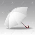 White Classic Elegant Open Umbrella. Vector Blank Template. In Blank Umbrella Template