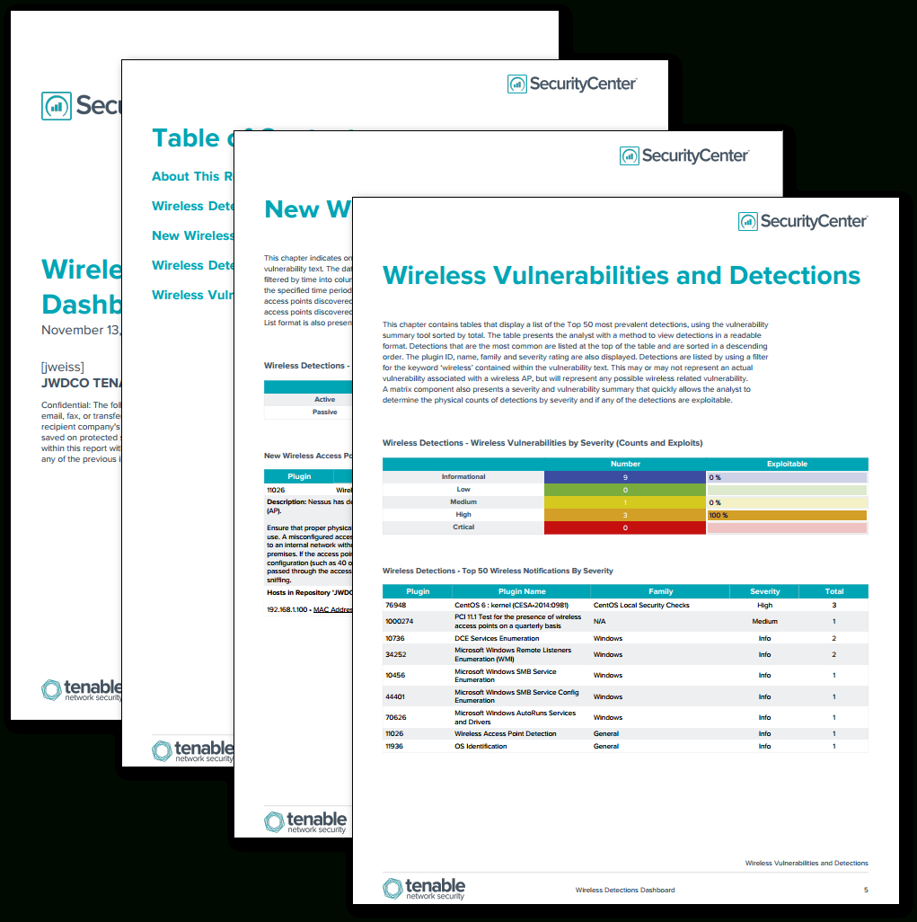 Wireless Detections Report – Sc Report Template | Tenable® Intended For Nessus Report Templates