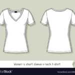 Women Short Sleeve V Neck T Shirt Template For Inside Blank V Neck T Shirt Template