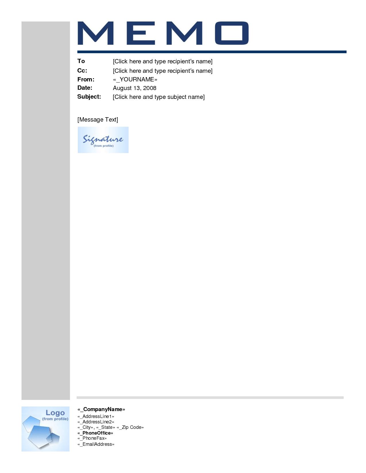 Word Memo Templates Throughout Memo Template Word 2010
