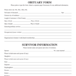 Writable Obituary Form – Fill Online, Printable, Fillable Pertaining To Fill In The Blank Obituary Template