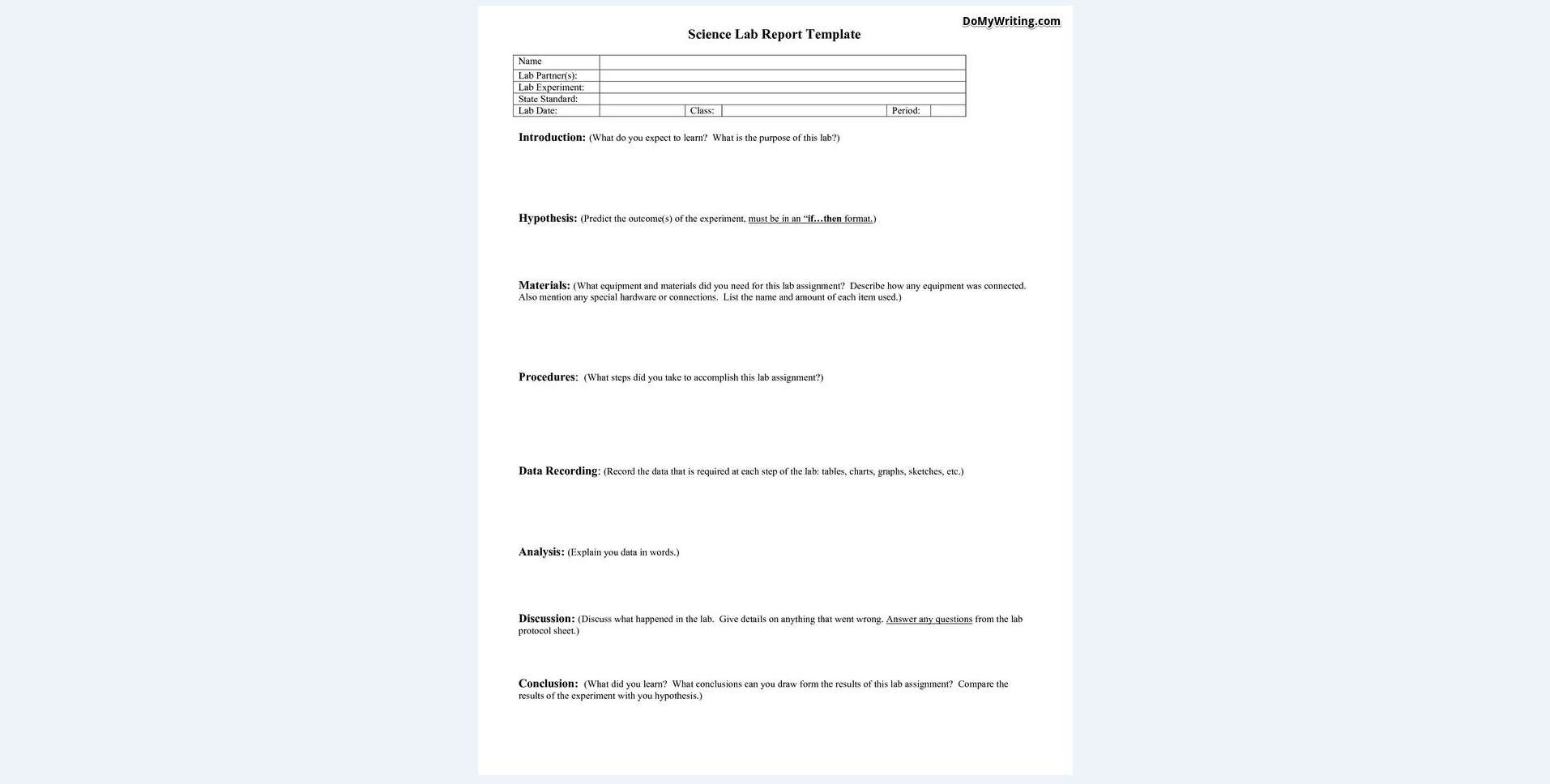 Writing A Lab Report: Everything A Student Should Know To Regarding Lab Report Conclusion Template