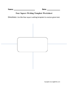 Writing Template Worksheets | Four Square Writing Template with Blank Four Square Writing Template